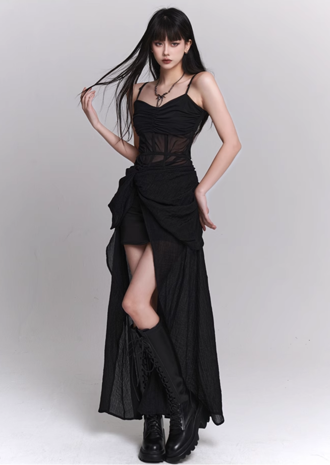black gothic one piece dress / LG1101