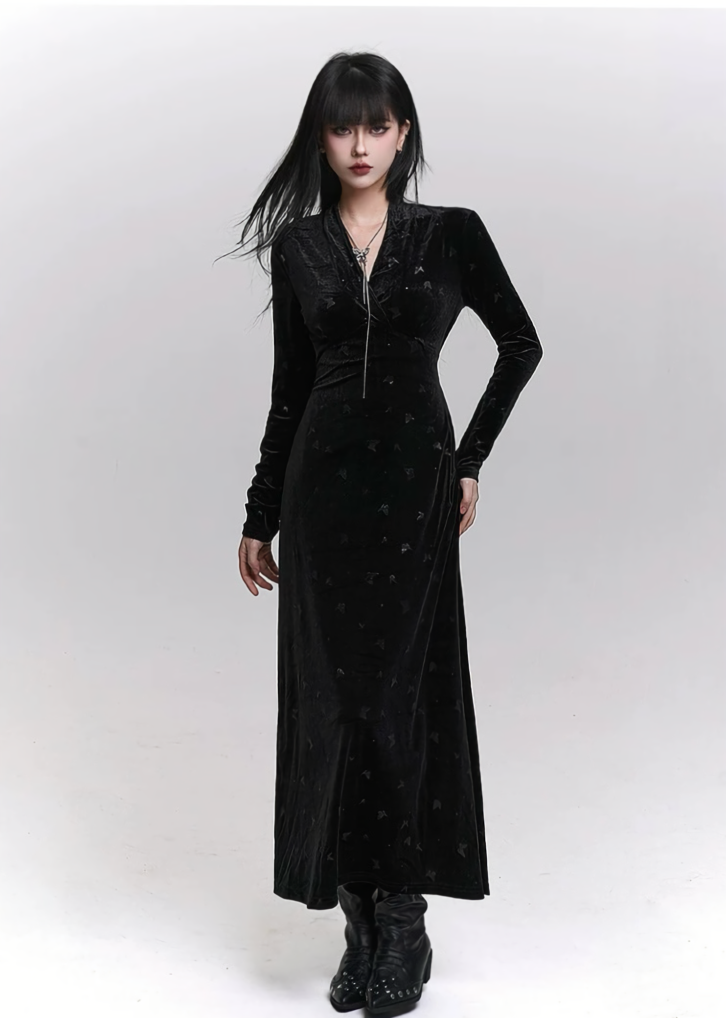 NOIR VEIL LONG DRESS / LG1463 – EU4RIA