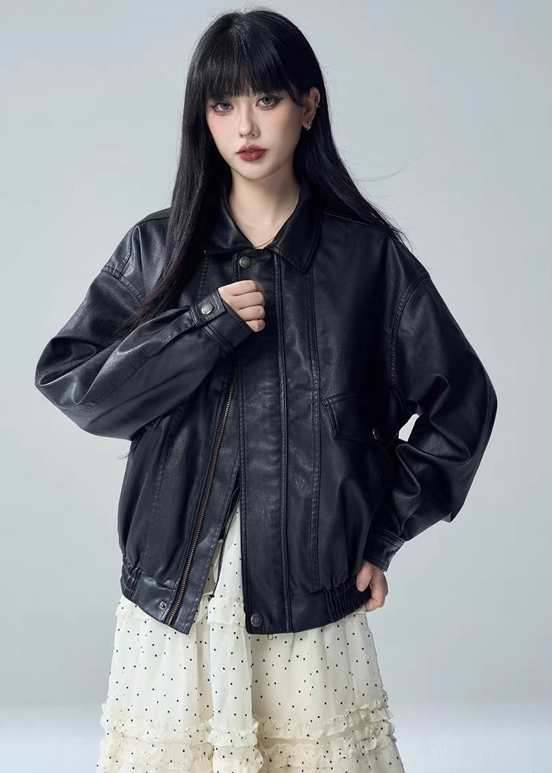 EU4RIA】OVERSIZED FAUX LEATHER JACKET / LG1720