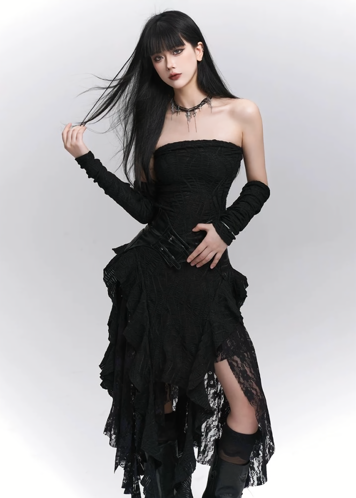 エルミナージュ ゴシック Asymmetrical Lace Gothic Dress / lg1277_e4r – EU4RIA