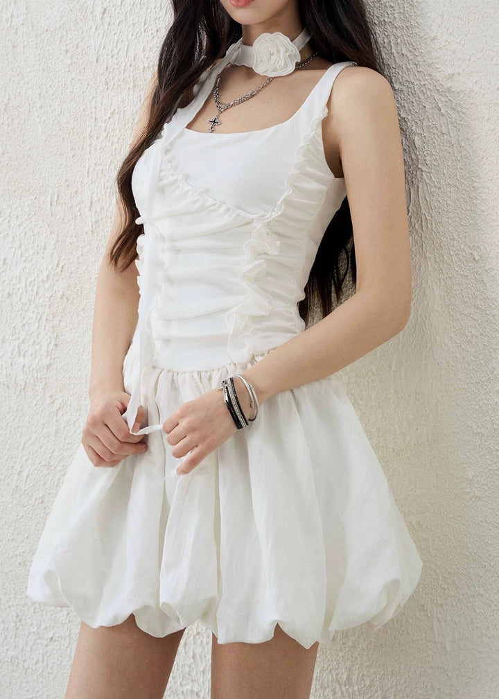 ROSE CHOKER BALLOON MINI DRESS / LG1596