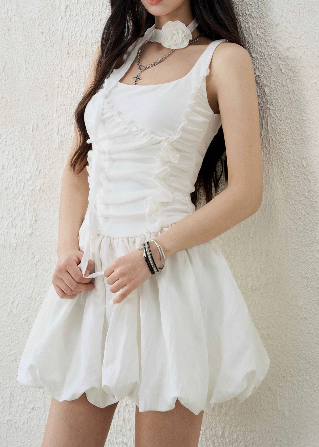 ROSE CHOKER BALLOON MINI DRESS / LG1596