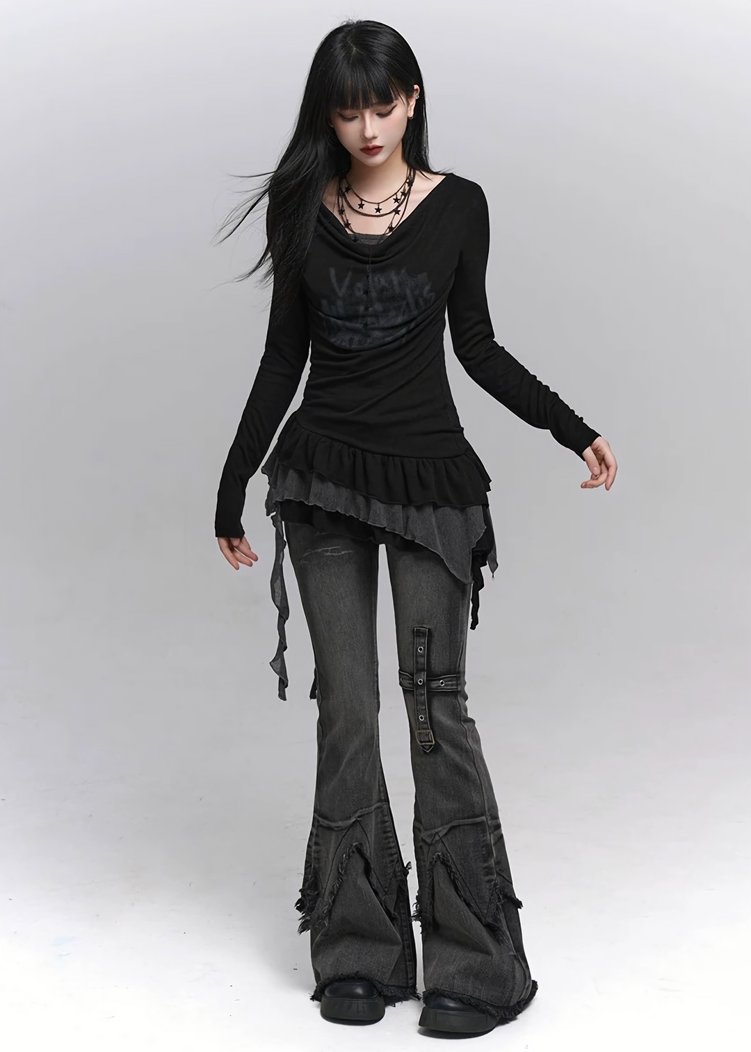Gothic Layered Dress-like Top  / lg1334