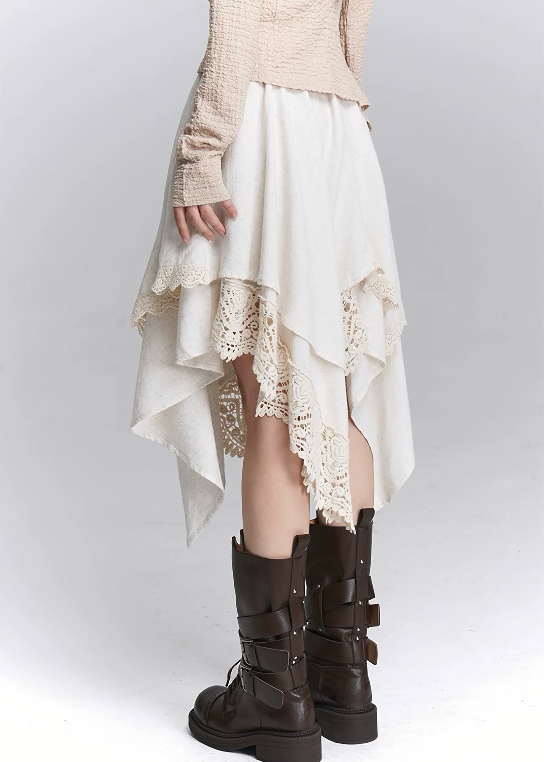 Layered Asymmetry Lace Skirt / LG1444