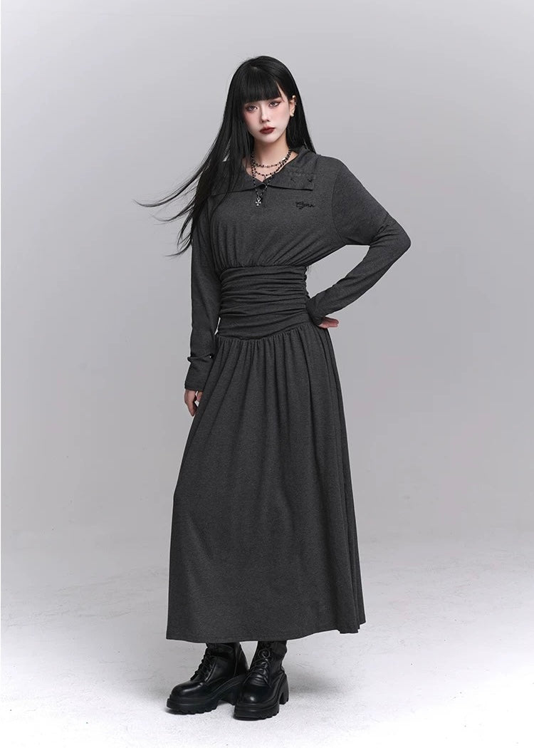 dark tailored polo dress / LG1228