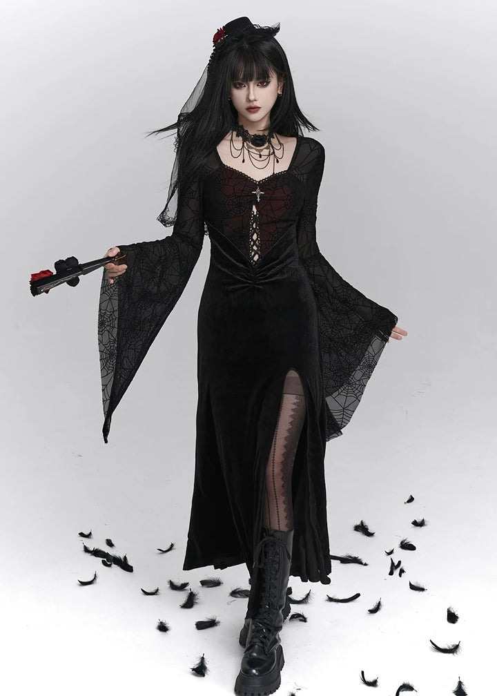 Dark Veil Gothic Long Dress / LG1409