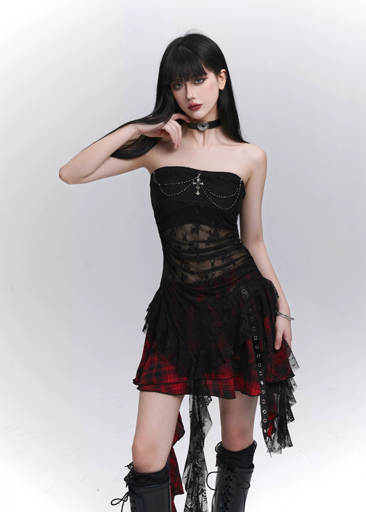 Asymmetrical Gothic Layered Skirt / LG1288