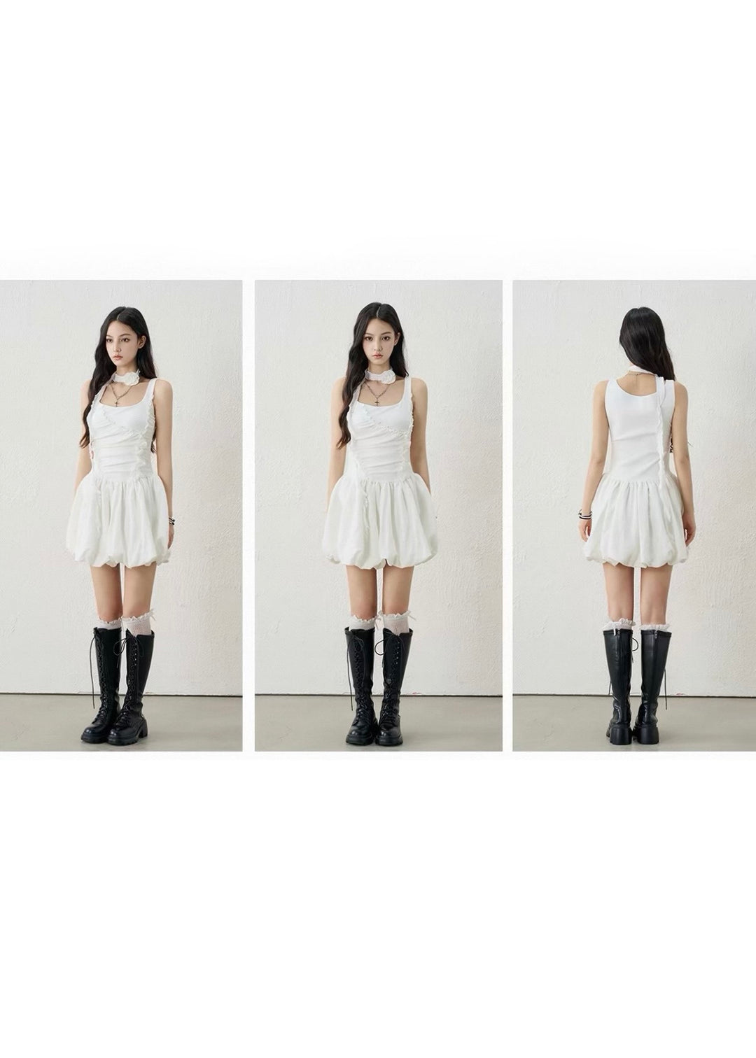 ROSE CHOKER BALLOON MINI DRESS / LG1596