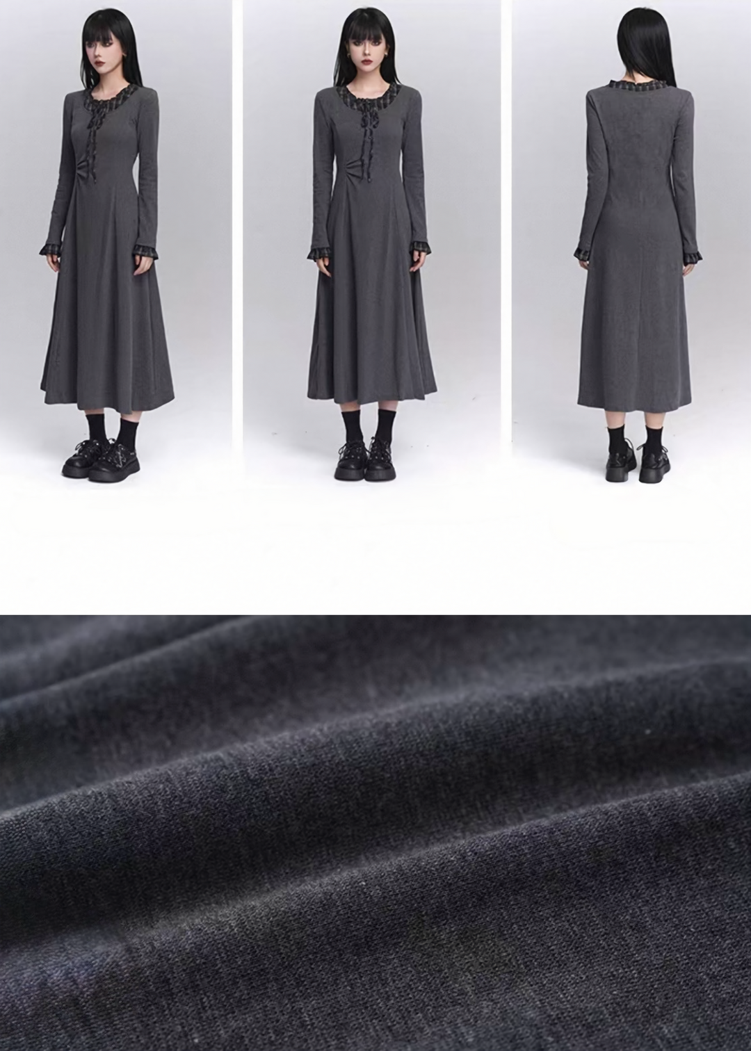 RUFFLED GOTHIC LONG DRESS / LG1433