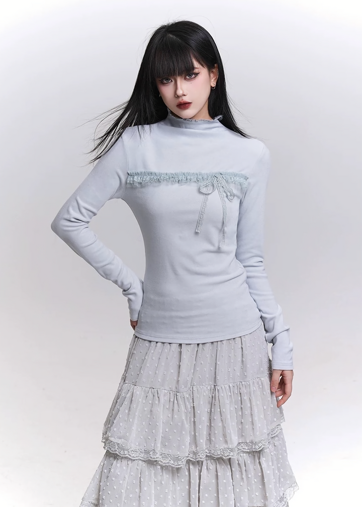 LACE RIBBON TIGHT TOP / LG1453