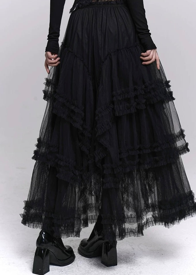 IRREGULAR LACE LAYERED SKIRT / LG1549