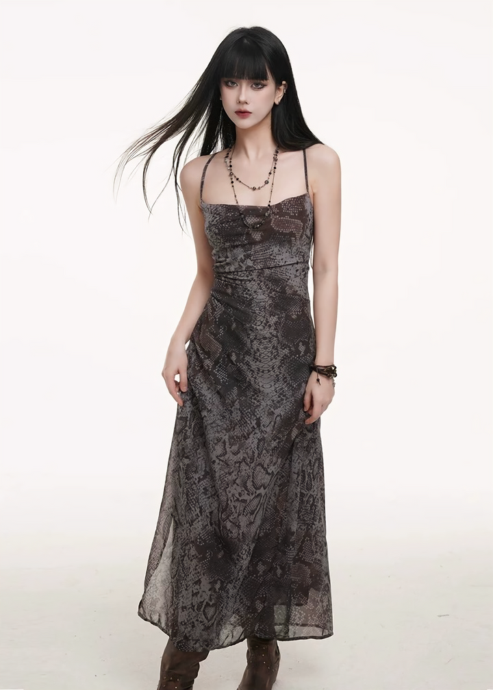 Snake print camisole dress / lg1253 