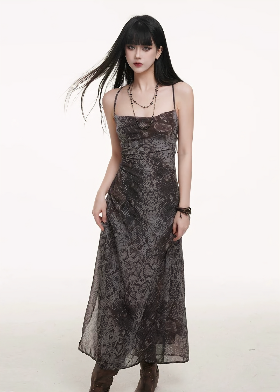 Snake print camisole dress / lg1253