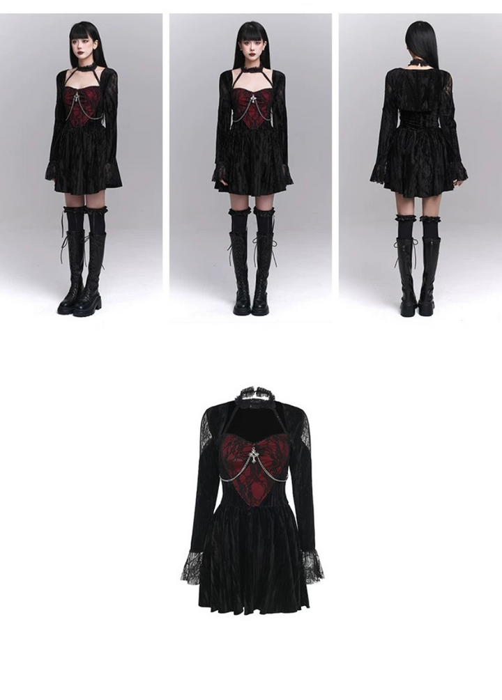 gothic frill velvet dress / LG1217 