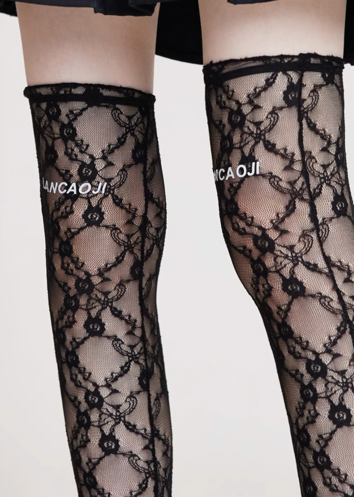 Flower Lace High Socks/y1110_e4r