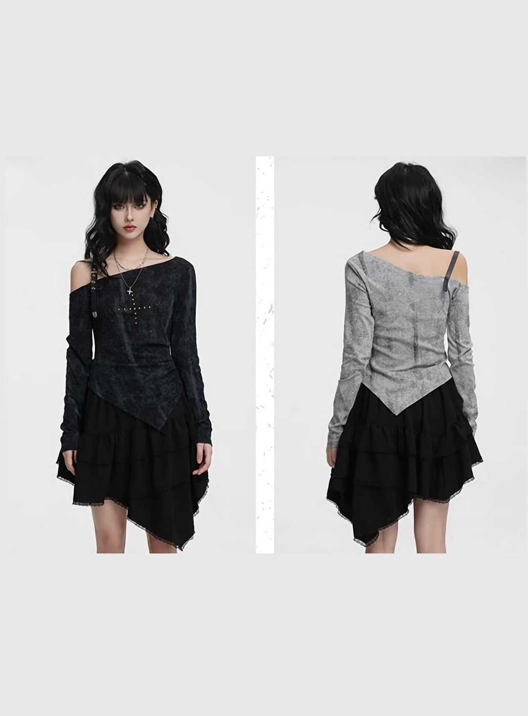 ASYMMETRIC SHOULDER CROSS TOP / LG1422