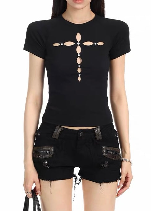 CROSS CUT TIGHT TOPS / LG1609