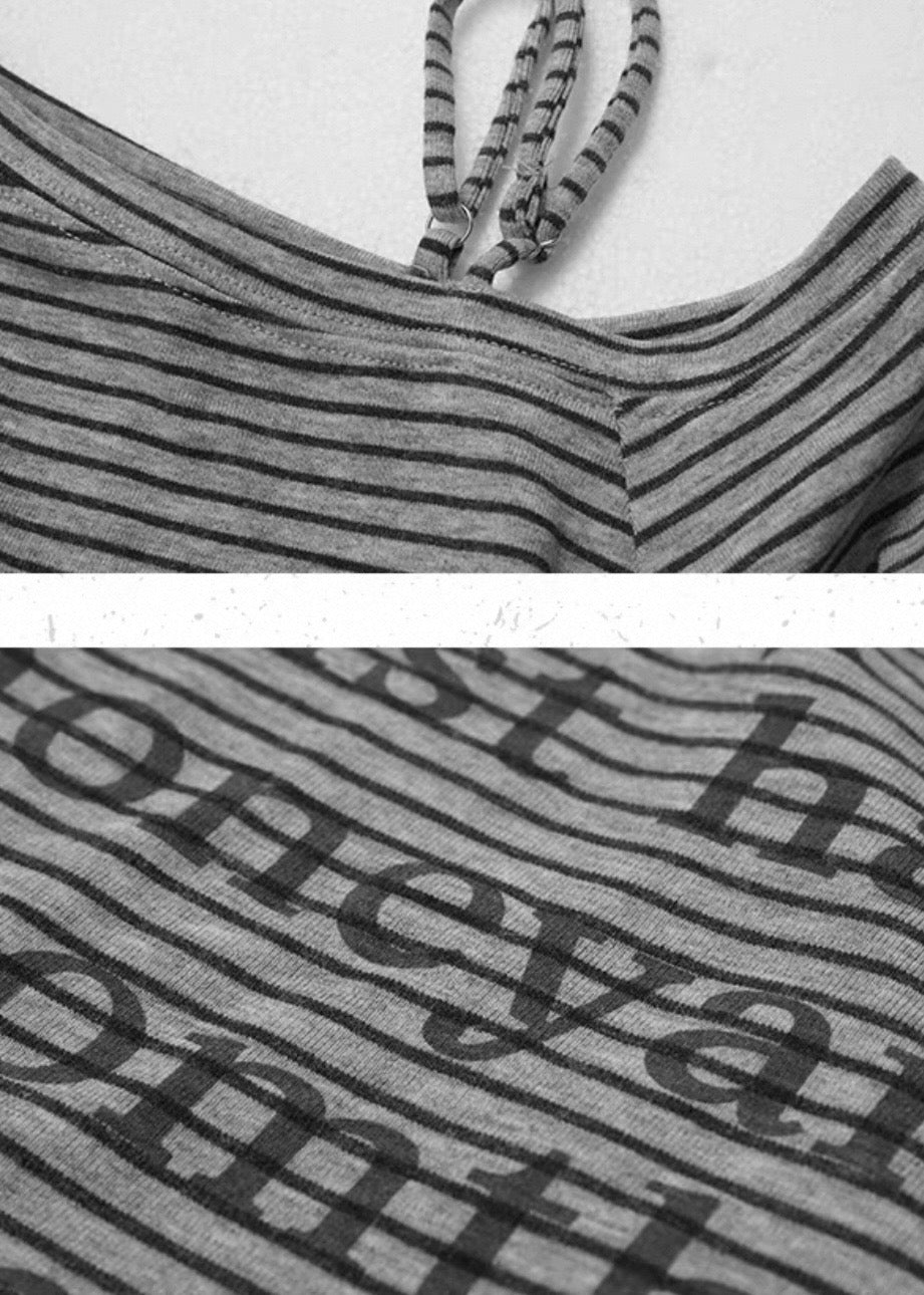 STRIPE OFF SHOULDER LONG TOP / LG1449