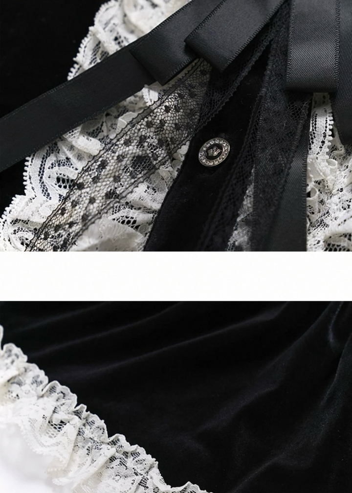 VELVET LACE COLLAR BLOUSE / LG1495