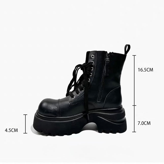 DARK Double Buckle Platform Boots / V1182