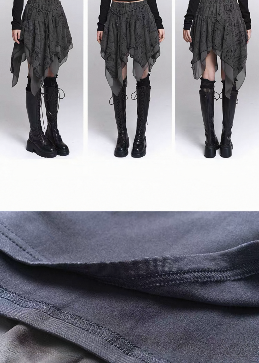 IRREGULAR DAMAGE LAYERED SKIRT / LG1543