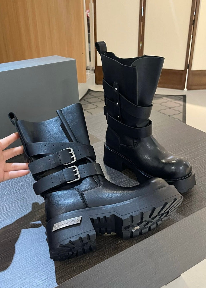Buckle Strap Boots  / v1153