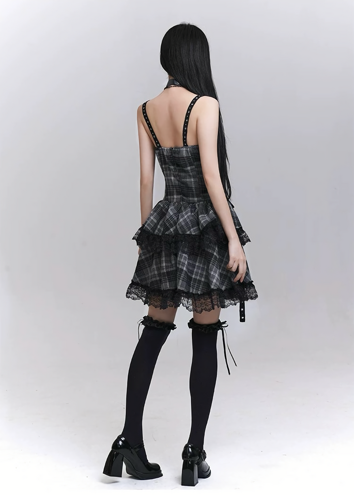 Classical Gothic Lace Mini Dress / LG1302