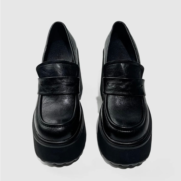 CHUNKY PLATFORM LOAFER HEELS / V1163