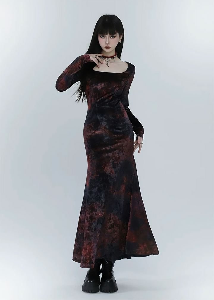 Red Marble Long Dress / LG1512