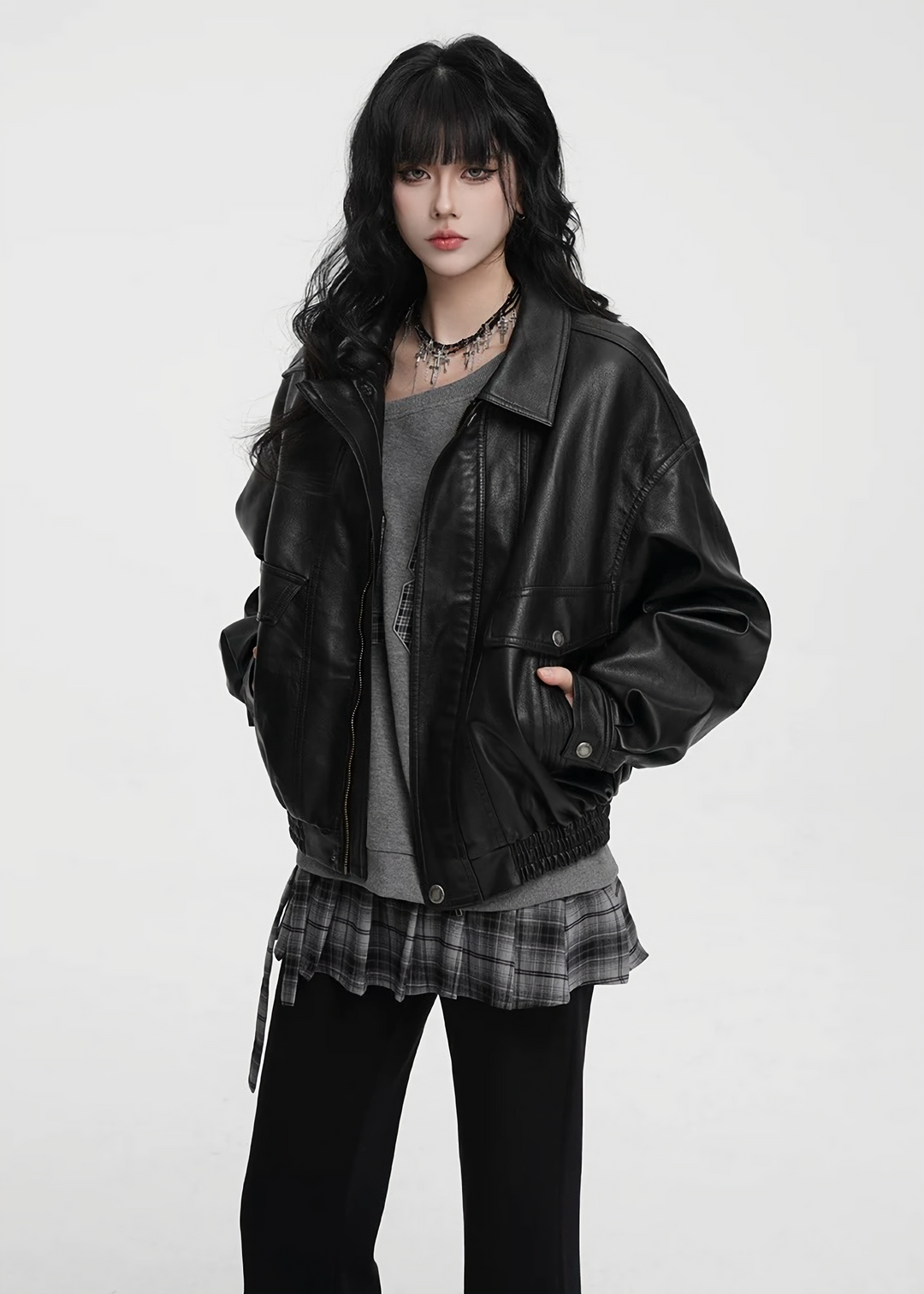 URBAN SHADOW PU LEATHER JACKET / LG1423