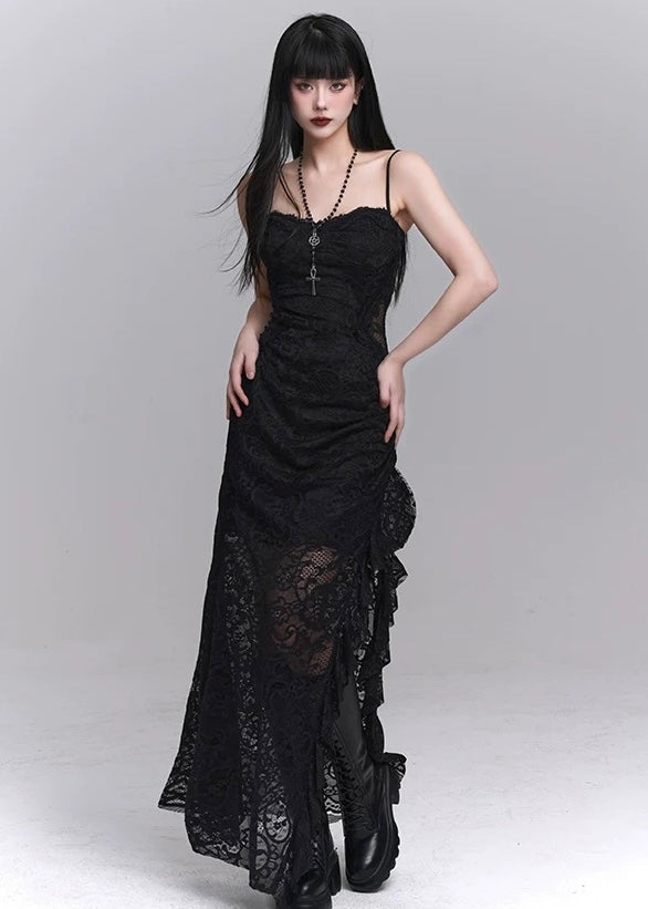 black lace suspender dress / LG1241