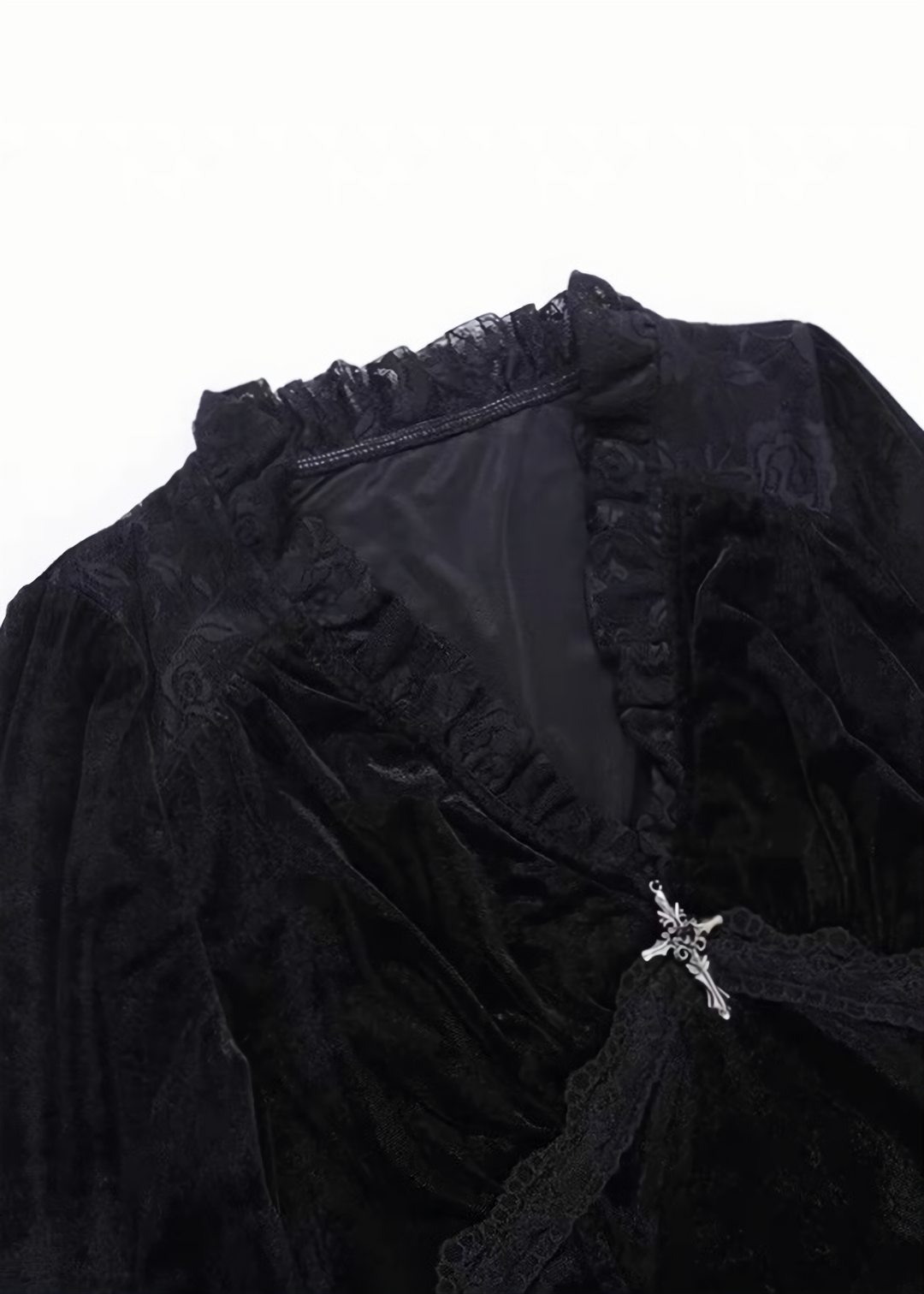CROSS CHARM LACE BELL SLEEVE TOP / LG1734
