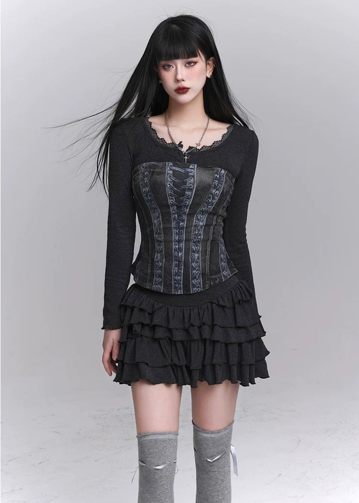 Slim Fit Dress &amp;amp; Fishbone Corset / LG1227 
