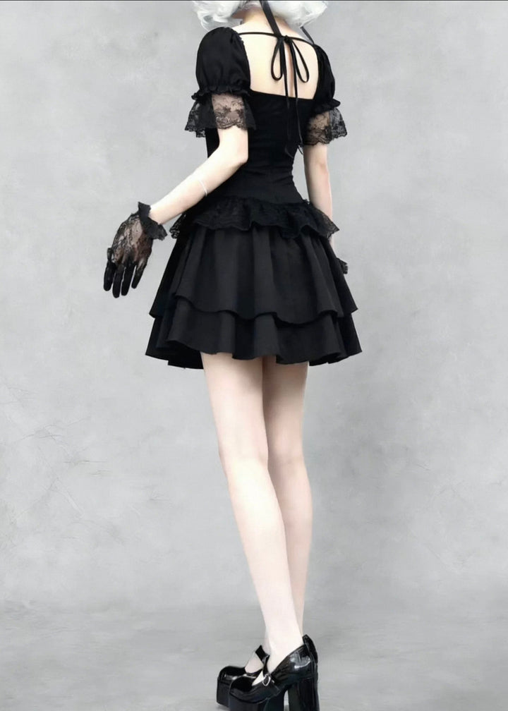 GOTHIC CORSET LACE MINI DRESS / LG1558