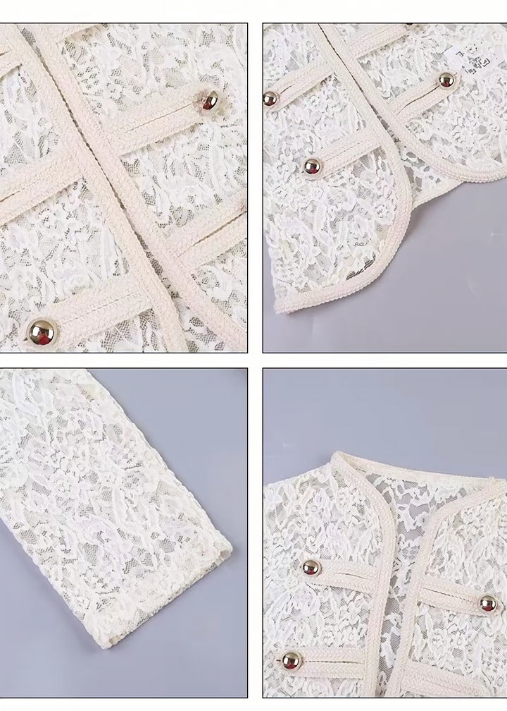 GOTHIC LACE BUTTON SHORT JACKET / LG1670