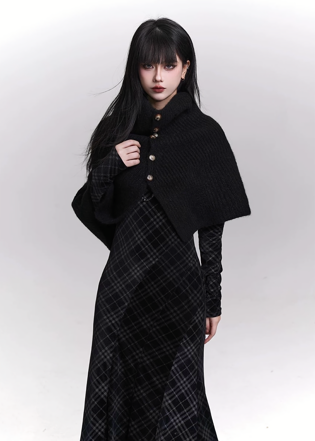 ASYMMETRY KNIT PONCHO / LG1473