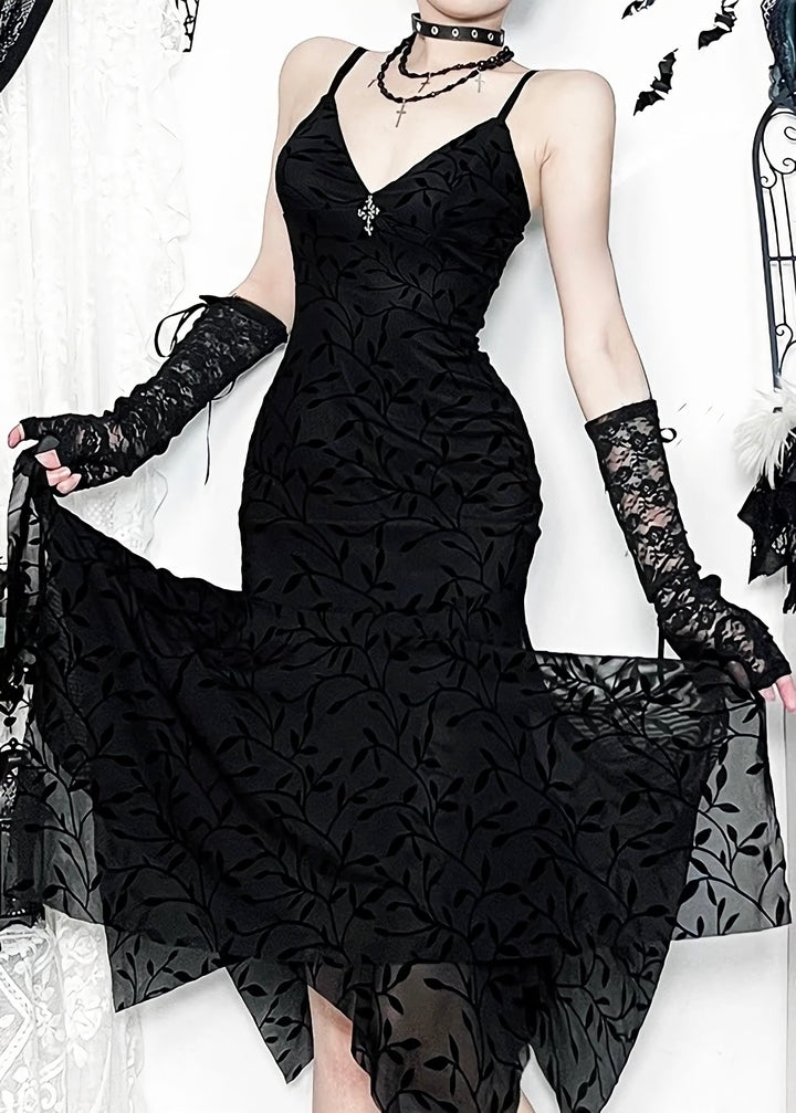 GOTHIC DRAPE MIDI DRESS / LG1564
