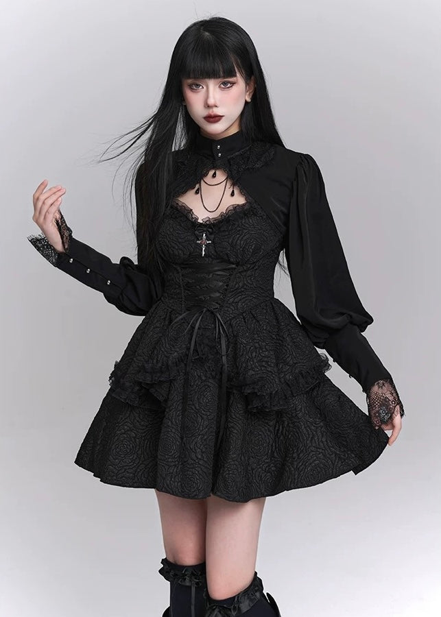 dark gothic mini dress / LG1222