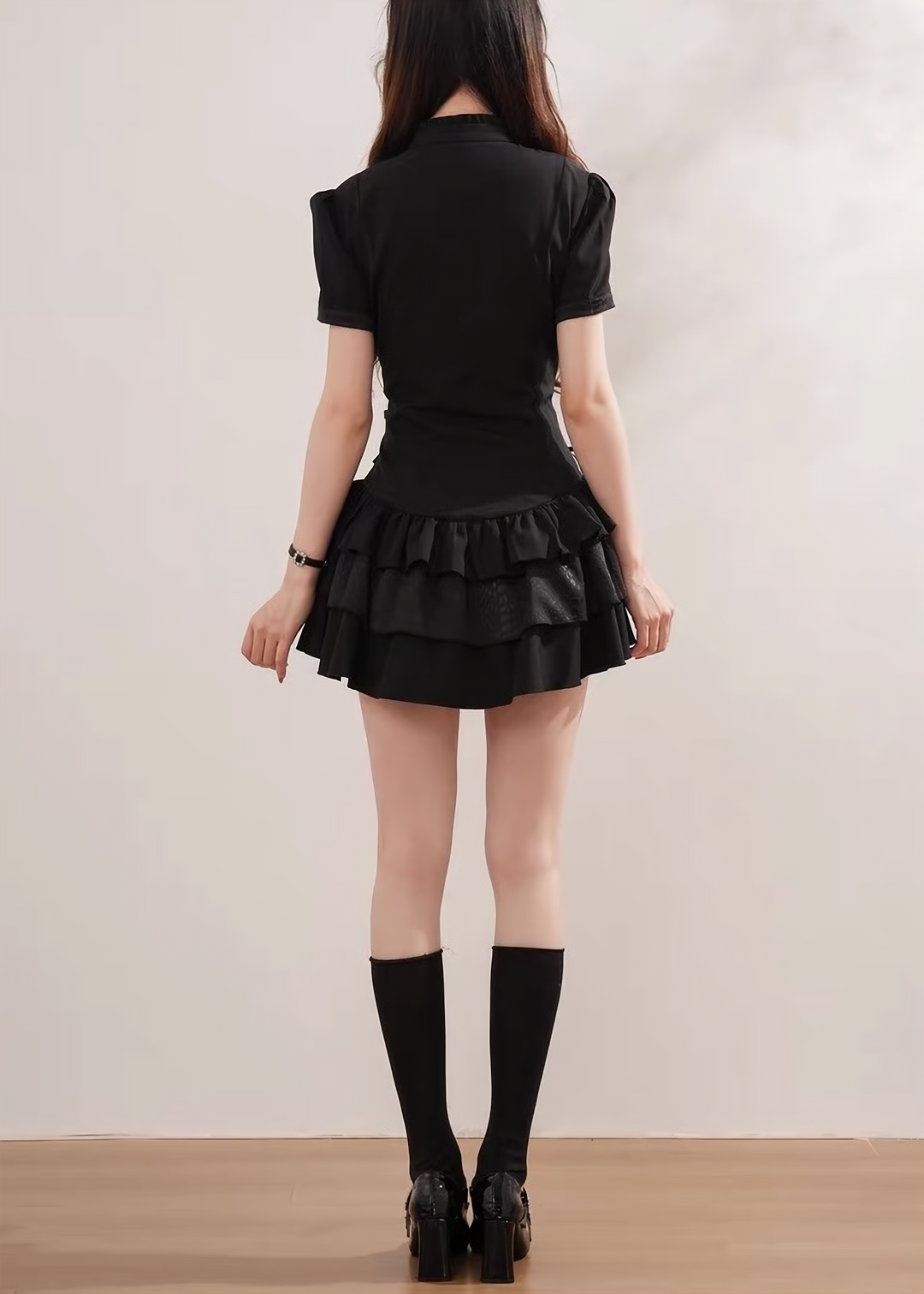 GOTHIC FRILL CORSET MINI DRESS / LG1561