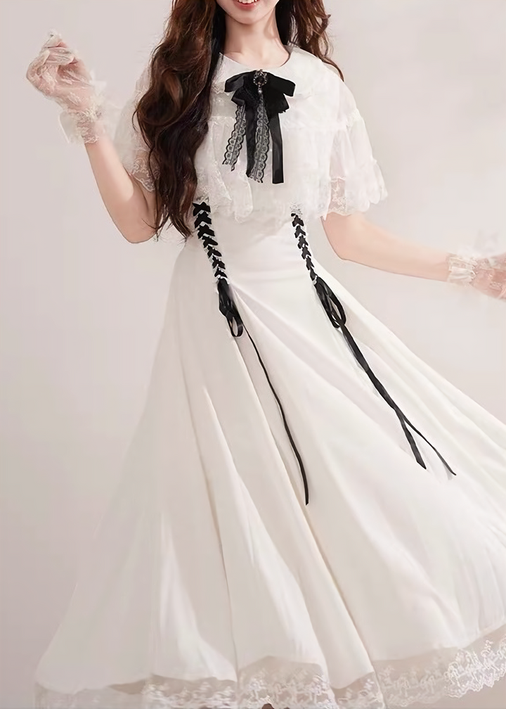 CLASSICAL LACE CAPE DRESS / LG1624