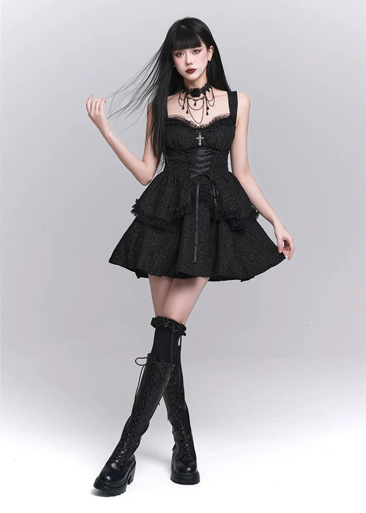 dark gothic mini dress / LG1222_e4r 