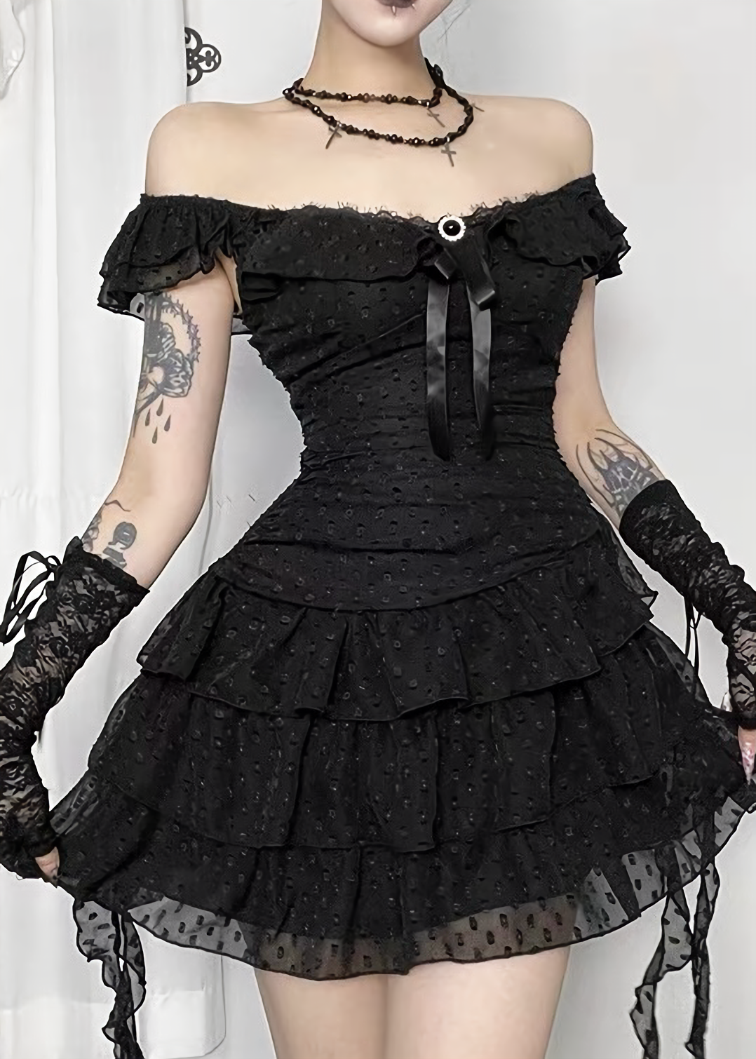 GOTHIC FRILL TIERED MINI ONEPIECE / LG1690