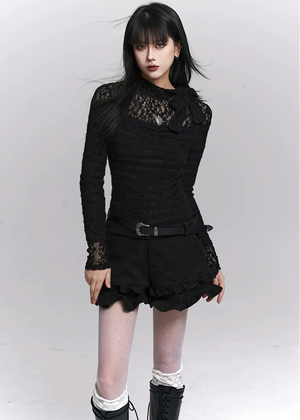 Lace High-Neck Slim Fit Top / LG1508