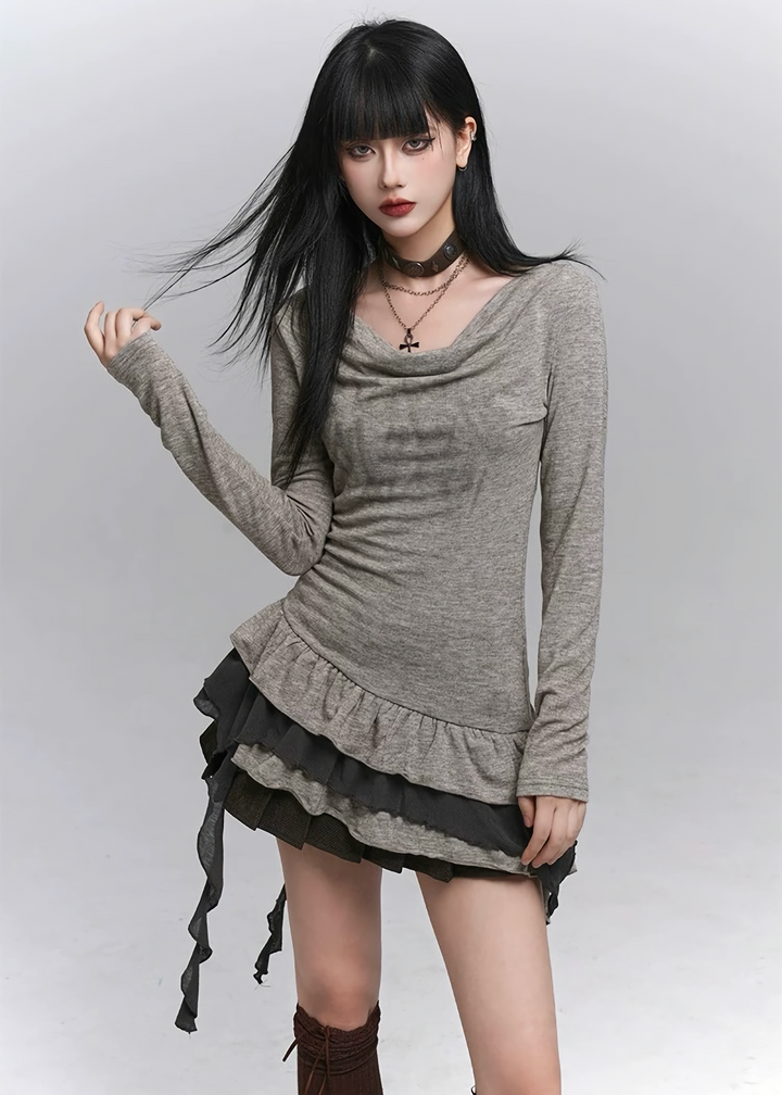 Gothic Layered Dress-like Top  / lg1334