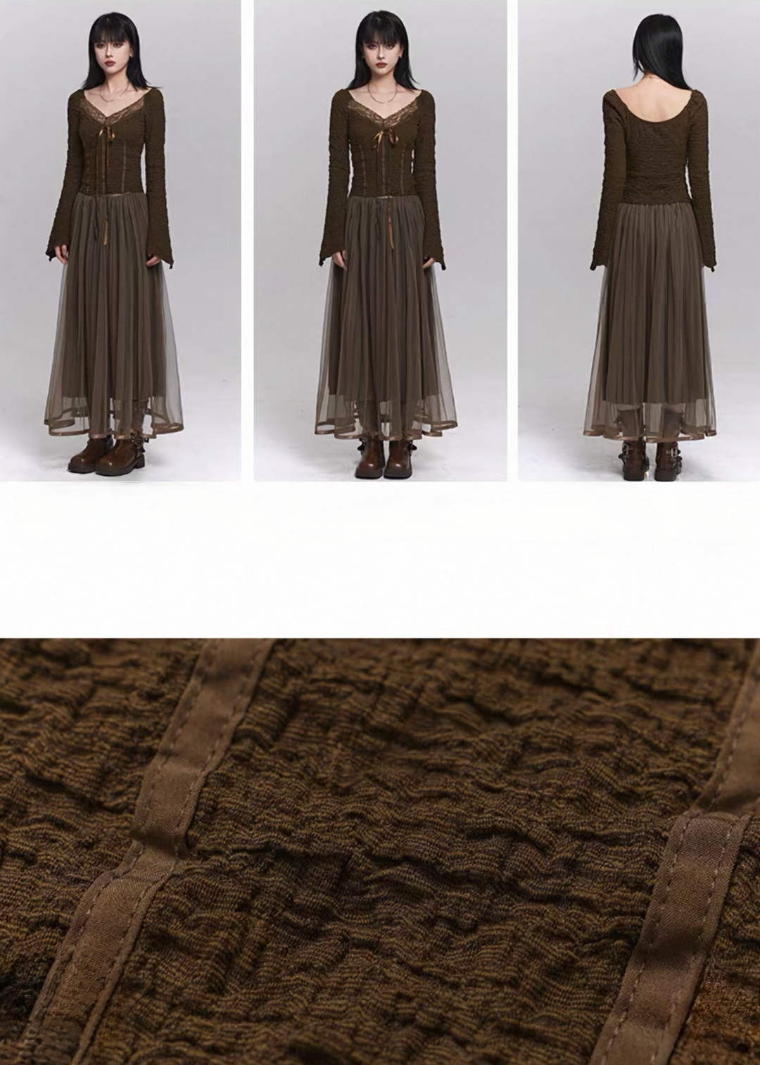 Lace V-Neck Bell Sleeve Top / LG1510