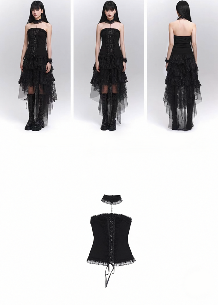 Dark lace corset top / LG1278