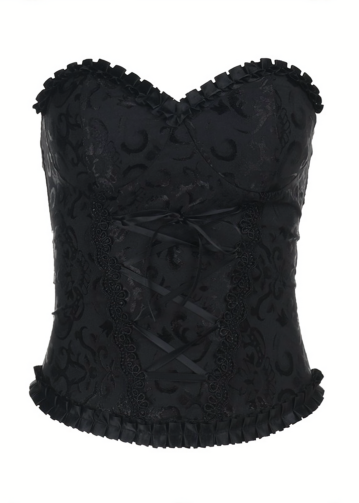 Gothic ribbon tube top / LG1298