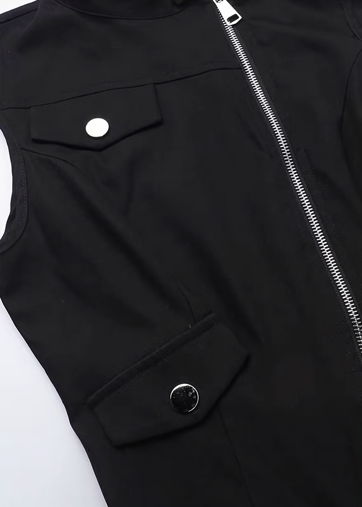 DARK ZIP TIERED MINI ONEPIECE / LG1675