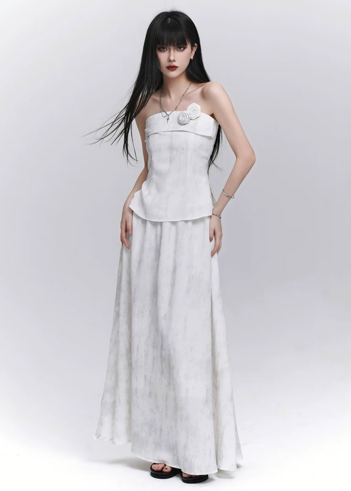 Layered tube top and long skirt / LG1289 