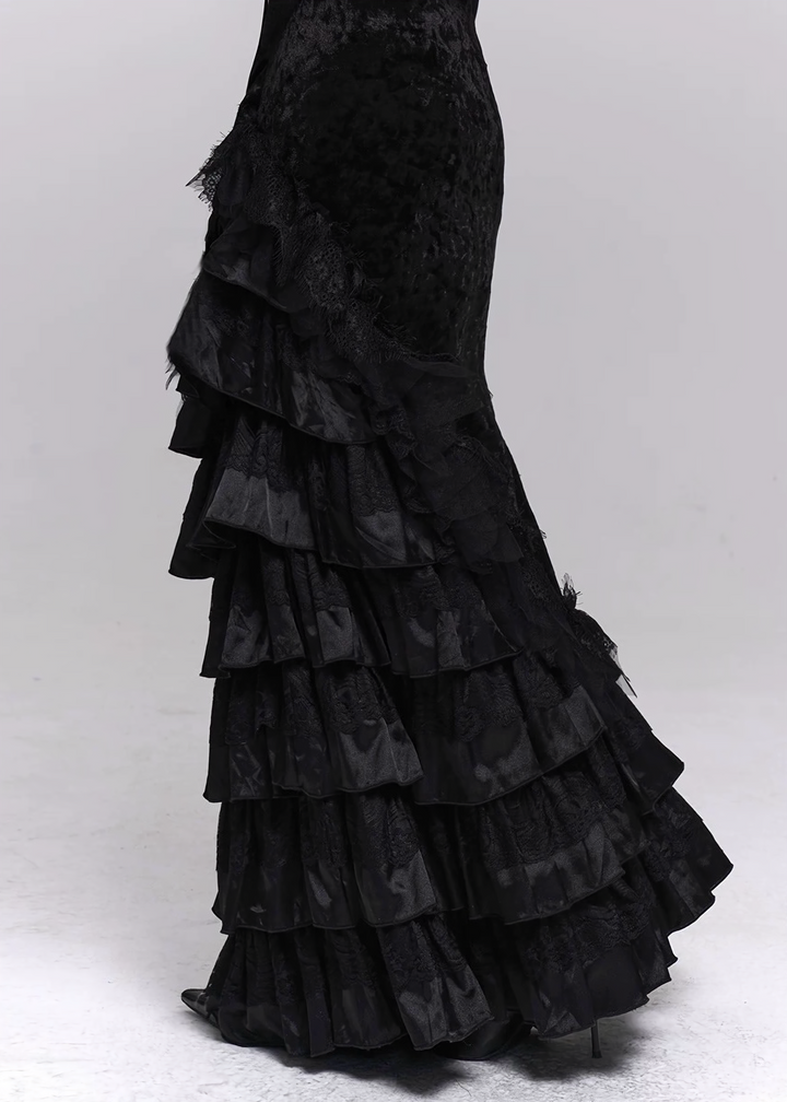 SHADOW DRAPE FISHTAIL SKIRT / LG1489